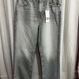 Zara Women's Straight Leg Gray Jeans